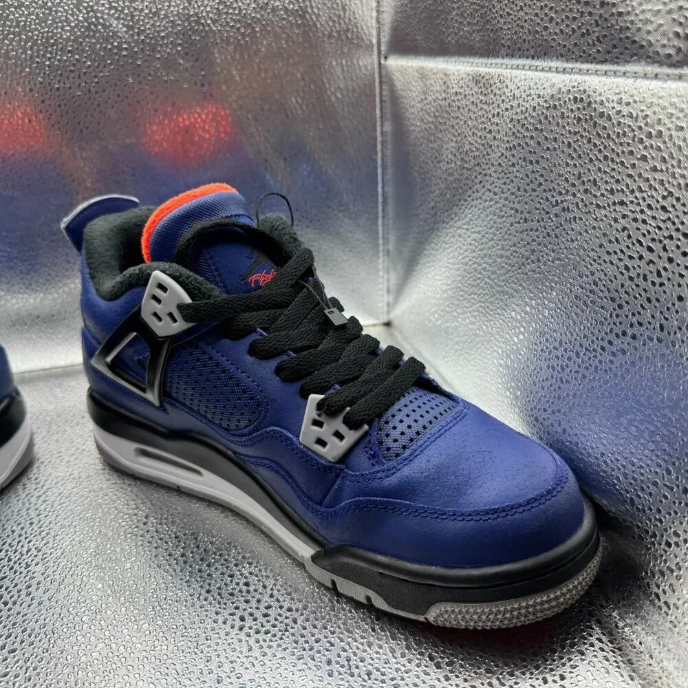Size 7Y Nike Air Jordan 4 Retro Winter Loyal Blue Black Kids Sneaker‎ CQ9745 401